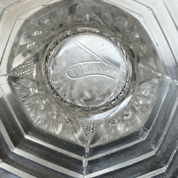 Antique Imperial Glass Sawtooth Hobstar Trumpet Vase NUCUT Maker's Mark - Picture 6 of 7